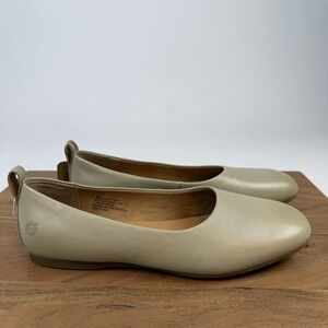 New NWOB Womens Born Beca Beige Leather Ballet Flats Shoes Size 8 M